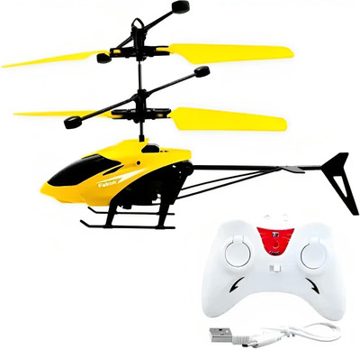Ridhimani Exceed Remote Control & Hand Sensor Charging Helicopter Toy with Lights for Kids(Yellow)