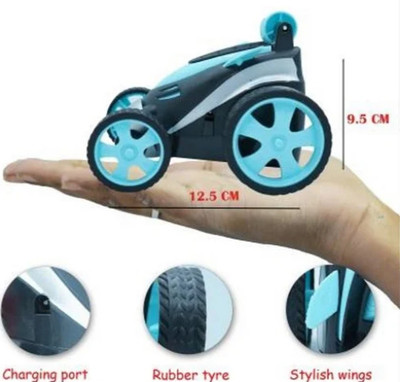 Shivalik Enterprises All Rounder Mini Stunt Remote Control Rechargeable Car Toy for Kids -360 Degree(Blue)
