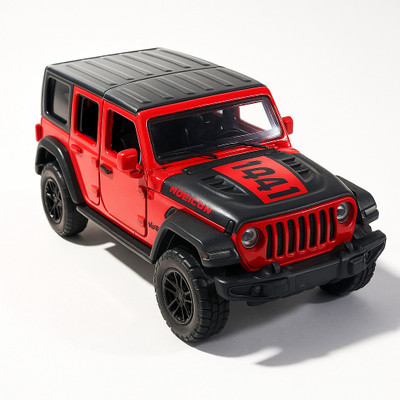 crezor toys Rubicon Jeep Style Diecast Car Model 1:32 Scale with Pull Back(Red)