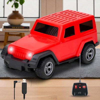 Just97 Remote control Thar Rechargable RC Toys For Kids With Music_I34(Red)