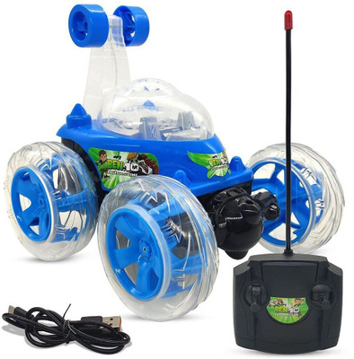 Kid Kraze Ben10 Remote Control Rechargeable 360 Degree Stunt Car with Music & Lights(Multicolor)