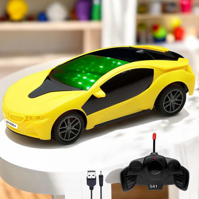Mahi Zone Rechargeable High Speed Remote Control Famous Car & 3D LED Light For Kids_R86(Yellow)