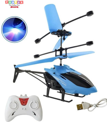 FUNBOX Remote Control Helicopter Toy with Hand Sensor-3D Light & Safety Sensor for kids(Multicolor)