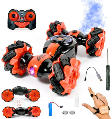 VikriDa Rc Stunt Car Double Sided Rotating Off Road 2.4Ghz with with Gesture Sensing(Orange)