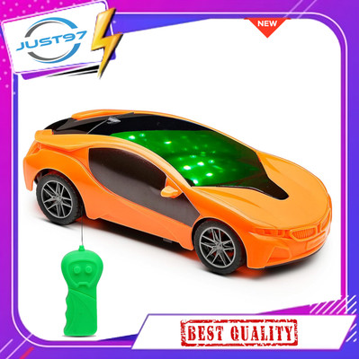 Just97 Wireless Remote Control Fast Modern Car With 3D Light(Orange)