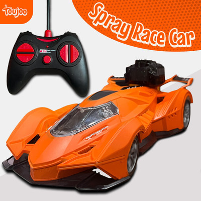 TOUJOO remote control spray racing car for kids high speed toy vehicle rc sports car(Orange)