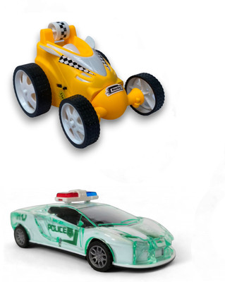 Magic Moments Duo – RC Stunt Car & Friction Police Hero Combo(Yellow, Green)