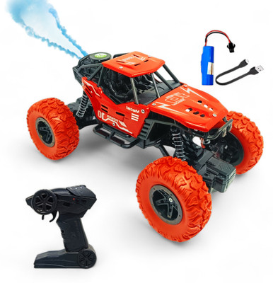 FANSEEKART Best Big Size Remote Rock Crawler Car with Metal Body, with Mist Spray Effect_05(Red)