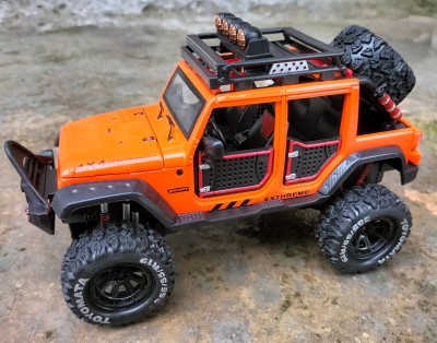 Ruhani Toys & Gift Gallery Off Road Jeep 4x4 Metal Pullback Toy Car with Openable Doors & Light, Sound(Orange)