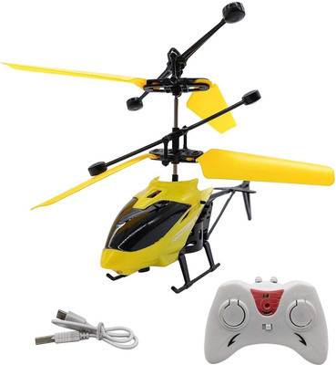 Toodles fk_Rechargeable Helicopter with Remote Control and Hand Sensor Toy for kids(Yellow)