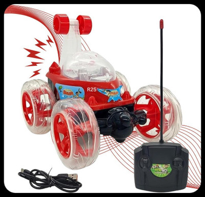 U.R.M. Enterprises Rechargeable Remote Control 360 Degree Rotating Stunt Car for Kids M27_new673(Red)