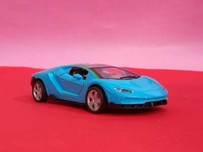 RAMSHREE 1:24 Scale Lamborghini Sports Car Model Toy with Realistic Detailing(Blue)