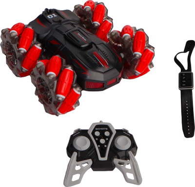 Eli & Chi 4WD Double-Sided RC Stunt Car Watch Gesture Control, Smoke & Mist Effect(Red)