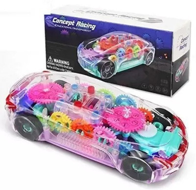 RSA enterprises 360 Degree Rotating Transparent Concept Car Toy with Flashing Lights & Music(multicolour lighting car)