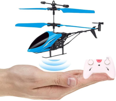 VRION Toy Plastic Helicopter Remote Control, Palm Sensing Helicopter with led Lights(Blue)