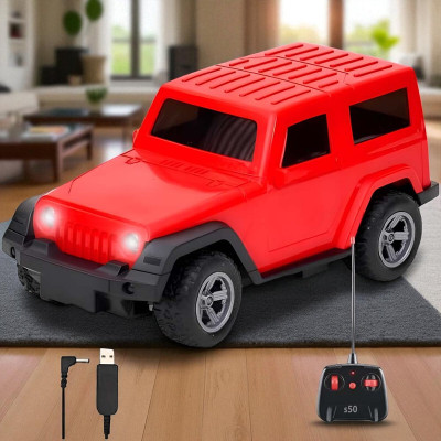 Just97 Remote control Thar Rechargable RC Toys For Kids With Music_I74(Red)