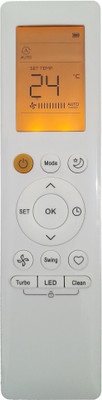 LipiWorld 265 AC Remote Control With Display Light Backlight Compatible For  Midea AC Remote Controller(Grey)