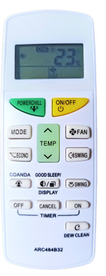 Ehop ARC484B32 ARC484B32 Compatible Remote Control for AC with Dew Clean Function AC-132L Daikin, Inverter AC ARC484B32 Remote Controller(White)