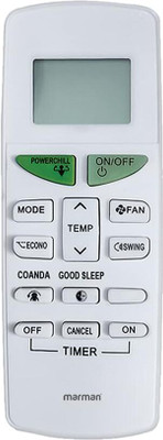 Marman Compatible with Daikin AC Remote ARC484B12 Model 132D/F/H/J Suitable for 1 / 1.5 / 2 Ton Window and Split AC - Match Remote Key by Key with Existing Daikin Air Conditioner Remote Controller(White)