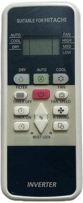VTINVAN Model 2021 (RSQG318HEEA, White) with Backlight Ac Remote Compatible for HITACHI Ac Remote 1.5 Ton 3 Star Inverter Split AC Remote Controller(Black)