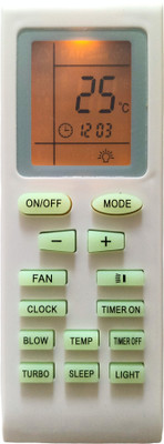 ERNIL AC Remote Compatible for Voltas / Videocon AC Remote No. 18A With Clock function & Back light (Exactly Same Remote Will Only Work) Remote Controller(White)