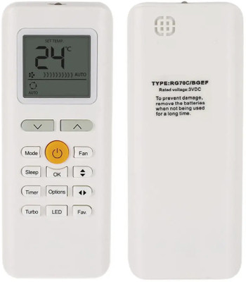 ERNIL RG70C/BGEF Compatible AC Remote For Midea AC Remote (TURBO Button)(Your Old Remote Must be Exactly Same) Remote Controller(White)