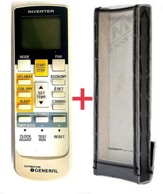 Ethex Remote+Cover Ac Remote compatible for Ogeneral Inverter Ac With PU Leather Protective Cover( EXACTLY SAME REMOTE WILL ONLY WORK) Remote Controller(Black)