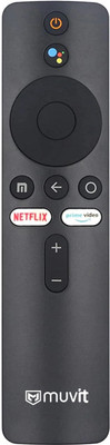 Muvit Bluetooth Voice Remote Compatible for Mi TV Remote Netflix Prime Video Hot Keys LCD LED Smart TV Remote Control MI Remote Controller Mi Remote Controller(Black)