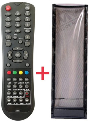 Paril (Remote+Cover) Remote compatible Siti Digital set top box remote (Remote+Cover) Remote compatible Siti Digital set top box remote With PU Leather Protective Cover Remote Controller(Black)