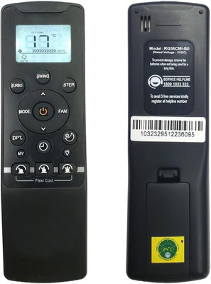 TECHNOWISE AC Remote No. 235 with Back Light Replacement of Carrier Air-Condition Remote Controller(Black)