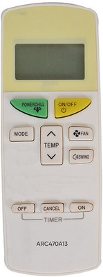 RESORB RE 132K Compatible Ac RemoteARC470A13 Split and Window Air Conditioner Compatible for Daikin AC ARC470A13 Remote Controller(White)