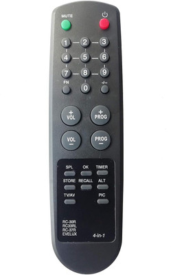 Woniry 4 in 1 RC-30R RC-33RL RC-37R CRT TV Universal Remote Control Compatible for  BPL Remote Controller(Black)