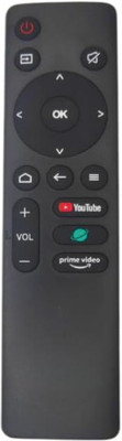 Tke  Smart LED TV Hot Keys of u-Tube and Prime vdo(Without Voice)(1107) Lloyd Remote Controller(Black)