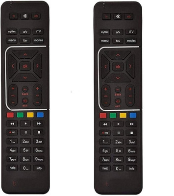 Sugnesh remote compatible For Airtel Airtel ( 2 pis COMBO ) Remote Controller(Black)