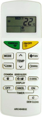 ERNIL ARC484B32 AC Remote Compatible for Daikin AC ARC484B32 Remote (Your Old Remote Must be Same) Remote Controller(White)