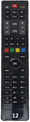 Upix (With Recording) DTH Remote 12 (With Recording) DTH Remote Compatible for DishTV+ HD Set Top Box (EXACTLY SAME REMOTE WILL ONLY WORK) Remote Controller(Black)
