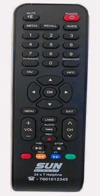 OSWORLD Sun Direct Remote Latest Sun Direct Set Top Box HD Only Remote Controller ( Sun Direct ) Remote Controller(Black)