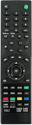Rohit Electronics 4 in 1 V-MT22 S-2GD V-2BG S-2GG for Sansui/VideoconLCD LED TV (EXACTLY SAME REMOTE WILL ONLY WORK) Remote Controller(Black)