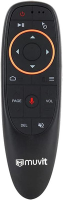 Muvit Wireless Bluetooth Remote G10 Model Voice Wireless Remote Control 2.4G IR Learning for Smart Tv Box and PC With IR Learning Fly Air Remote Mouse for Android TV Box Black Remote Controller(Black)