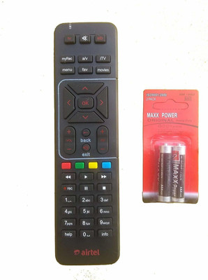 Airtel DTH Remote Compatible with SD and HD Recording Airtel Remote Controller(Black)