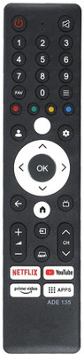 LUNAGARIYA Compatible Remote Control for Onida Smart TV Remote Control, Without Voice. Compatible Remote Control for Onida Smart LED LCD TV ADE 135 Remote Contro. Remote Controller(Black)