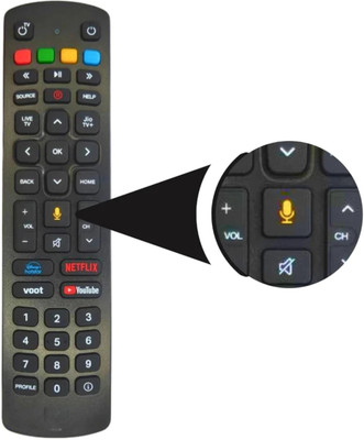 Pro Jio Fiber Voice Remote Jio Fiber Set Top box Voice Remote control Jio Fiber Remote Remote Controller(Black)