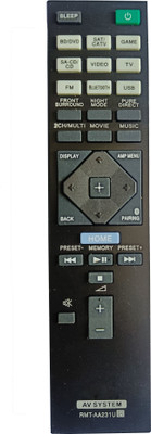 LipiWorld RMT-AA231U STR-DH770 STRDH770 AV System Remote Control Compatible For  Sony AV Remote Controller(Black)