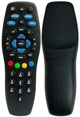 qlecy TATA SKY Remote Control Compatible with SD HD Play Set Top Box TATA Sky Remote Controller(Black)