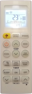 LipiWorld 36A AC Remote with DisplayLight Backlight Mosquito Function Compatible for  LG AC Remote Controller(White/Grey)