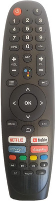 BhalTech LED Smart TV Remote Control with Netflix YouTube Prime Video Google Play Functions (Without Voice) Compatible for Sansui Tv Remote Controller(Black)