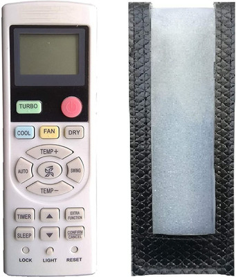 BhalTech 131B PU Leather Case Cover Perfect Fitting Specially Designed Protective Remote (Only Remote Cover) Pls Check Your Remote Dimensions Compatible for Haier AC Remote Controller(Black)