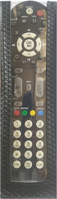 BhalTech PU Leather Case Cover Perfect Fitting Specially Designed Protective Remote Set-Top Box Only Remot Cover Pls Check Your Remot Dimensions Compatible VIDEOCON Remote Controller(Black)