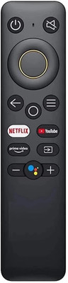 AV HUB Infrared Remote Control Compatible for Realme Smart 4K Android LED OLED QLED TV Netflix, Prime Video & YouTube Hot Keys Without Voice Command Remote Controller(Black)