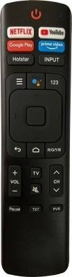 Electvision Remote Control for led tv (without voice) Compatible with vu remote, vu tv remote, vu led tv remote, vu smart tv remote, vu tv remote original Remote Controller(Black)